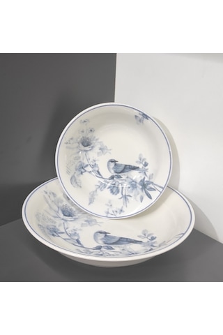 Güral Porselen Kus 6 Kişilik 12 Parça Tabak Set Tabakvekase