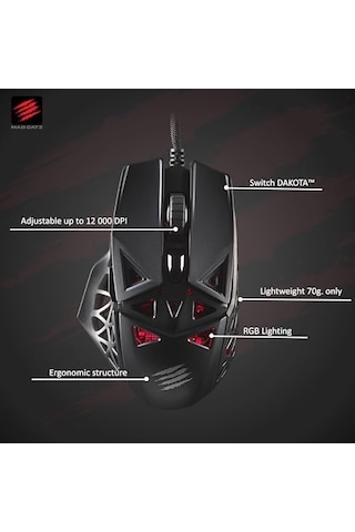 Mad Catz Mm04dcınbl000-0 Kablolu Oyun Faresi Optik Ergonomik Siyah