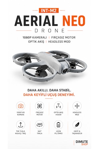 Int-m2 Aerial Neo Drone 1080p Kameralı Fırçasız Motor Optik Akış Headless Mod
