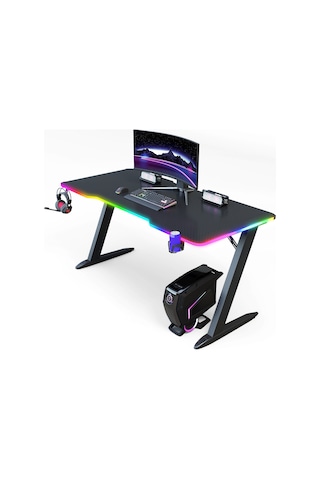 Thunder Rgb Aydınlatmalı Oyuncu Masası Siyah