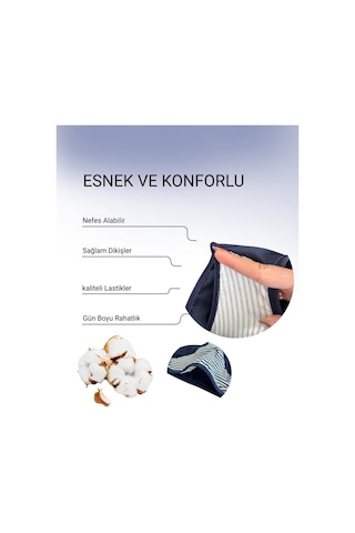 Alya Underwear Pamuklu Kadın Külot Slip Empirme Baskılı Yüksek Bel İç Çamaşırı - 5'li Paket - Lacivert Çok Renkli Y21
