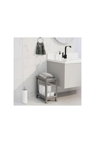 2 Katlı Tekerlekli Düzenleyici Raf, Evye Altı Kullanımı İçin Taşınabilir Mutfak Ve Banyo Organizer
