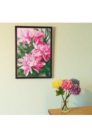 Xiyyadms 30x40cm Dıy Rakamlı Boyama Tablosu - Papatya Desenli Dekoratif Yağlı Boya - Çerçevesiz Gx3328