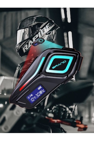 K08 Led Fenerli İntercom Bluetooth Motosiklet Kask Kulaklığı İntercom Kulaklık