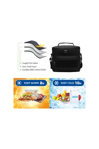 Suofeng "erkek Ve Kadınlar İçin Termal Yalıtımlı Sızdırmaz Büyük Kapasiteli Taşınabilir Öğle Yemeği Çantası" Yeşil