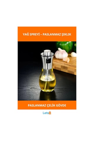 Paslanmaz Çelik Yağdanlık Yağ Spreyi Zeytinyağı Sirke Püskürtücü Çok Renkli