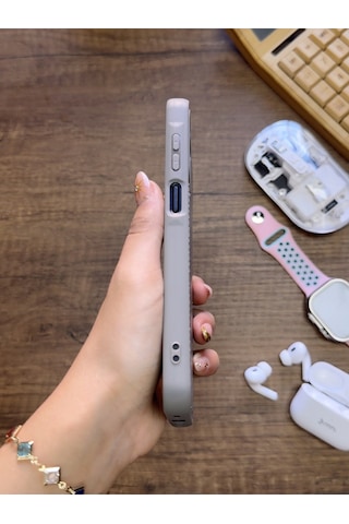 Samsung Galaxy A05s Uyumlu Premium Deri Dokulu Darbelere Karşı Dayanıklı Nazal Silikon Kılıf Gri