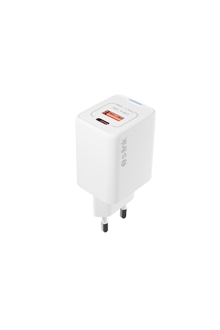 S-link Sl-ecg45 Type Usb-c 45w Pd + 18w Usb Qc 3.0 Gan Beyaz Hızlı Şarj Adaptörü 45w