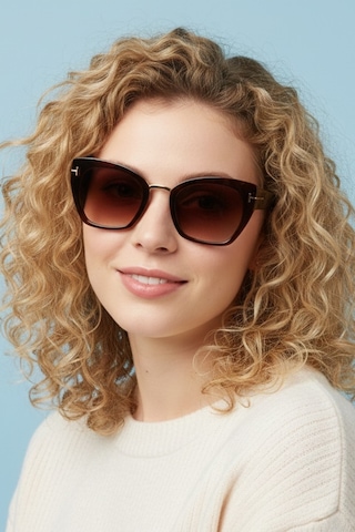 Di Caprio Dc2167brwn Kahverengi Bold Cat Eye Kadın Güneş Gözlüğü