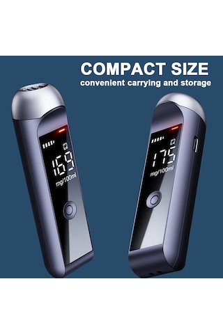 Yüksek Hassasiyetli Alkol Test Cihazı Taşınabilir Dijital Lcd Ekranlı Alkol Metre Usb Şarj Edilebilir Nefes Testi Cihazı Alkol Tespit Cihazı Siyah