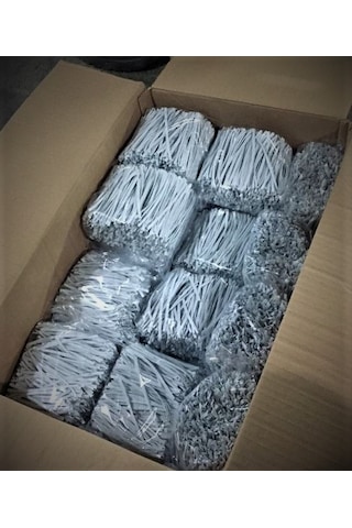 Pvc Kaplı Bağ Teli, Torba Teli, Klips Beyaz 9 Cm'lik/kg