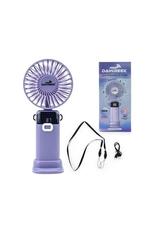 Dawreek Bt0258 Led Göstergeli El Fanı Mavi Mor
