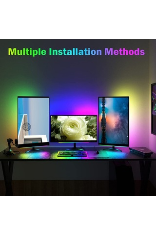 Xiyyadms Rgb Işıklı Müzik Tepki Lambası, Kumanda Kontrol, Çift Renk Sıcaklığı, Klavye/ekran Aydınlatma, Tekli Paket Diğer