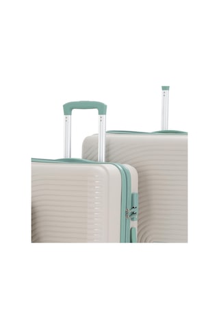 Mçs Bavul Büyük Ve Kabin 2li Set Kırılmaz Silikon Valiz V374 Kemik/suyeşili Kemik - Su Yeşili