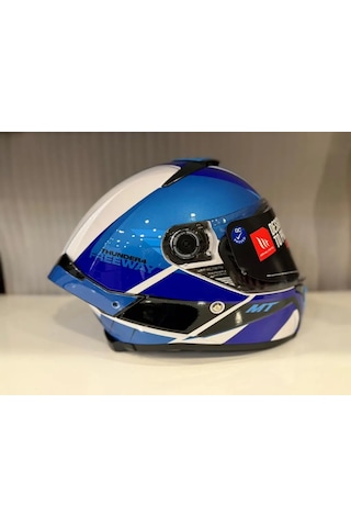 Mt Helmets Thunder 4 Sv Freeway A5 Motosiklet Kaskı Parlak Mavi