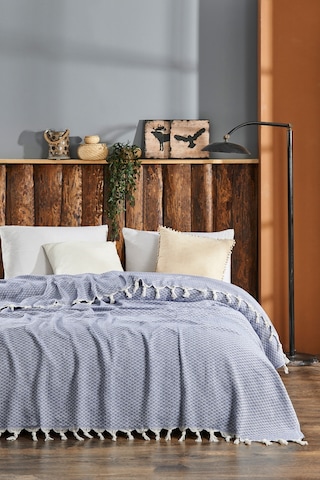 Rebeka Yelda Model Mavi - Çift Kişilik Pike İndigo