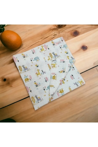 Bezhane Çok Amaçlı Bebek Müslin Bezi Battaniye 72 Cm X 72 Cm Çok Renkli