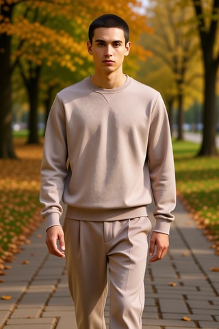 Benerly Erkek Düz Bisiklet Yaka Düşük Kol Uzun Kollu Sweatshirt Fonksiyon Taş