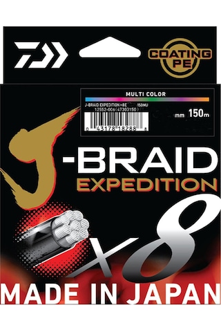 Daiwa Jbraid Expedition 8x 150m Smash Orange Örgü Misina 0.10mm / 7kg