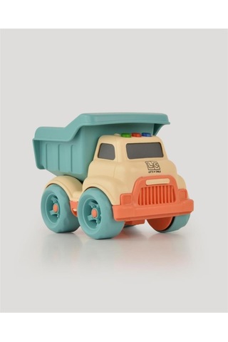 Let's Be Child Sesli Ve Işıklı Minik Kamyon 31016 Bej - Turkuaz Kasalı, Çocuklar İçin Oyuncak Kamyon