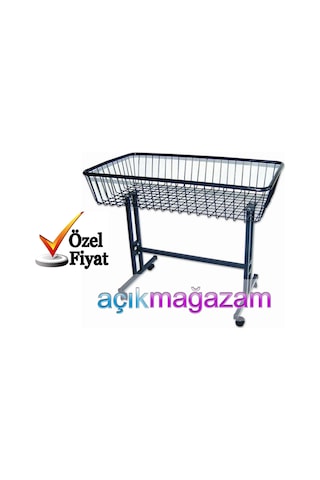 Açıkmağazam Siyah Havuz Sepet. Teşhir Aksiyon Tekerlekli Se...