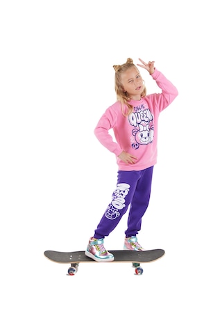 Denokids Queen Bear Kız Çocuk Eşofman Takım Çok Renkli