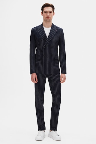 D's Damat Ds Damat Regular Fit Lacivert Çizgili Kruvaze Takim Elbise 4hf05ort01588 Lacivert