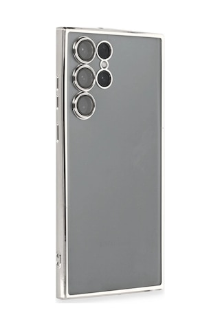 Samsung Galaxy S22 Ultra Kılıf Razer Lensli Silikon - Gümüş