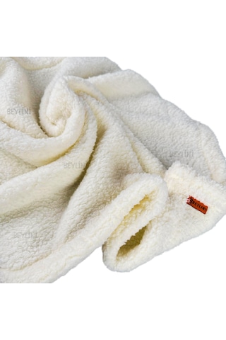 Beylini Peluş Kedi Köpek Battaniyesi Yıkanabilir 80 x 100 CM Krem