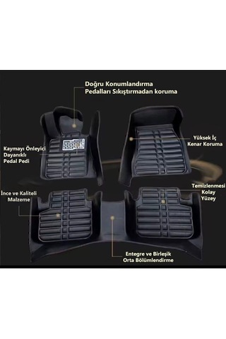Volkswagen Transporter T6 Kapalı Kasa Sadece Ön Paspas 2016 Sonrası 5d Havuzlu Karbon Dizayn Paspas Seti