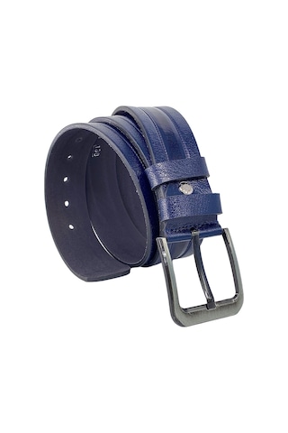 4.5 Cm Spor %100 Hakiki Manda Derisi Lüks Kemer Lacivert Desenli Lacivert