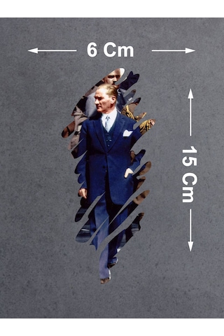 Büyük Atatürk Mustafa Kemal Atatürk Sticker - Araba Oto Motosiklet Karavan Sticker - 00322 15x6 Cm