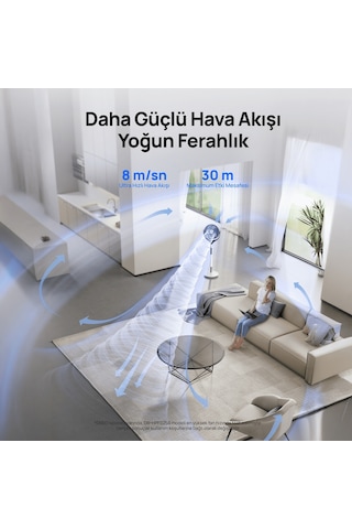 DREO Smart TurboPoly Fan 565S Akıllı Ayaklı Vantilatör, 1500+ Renk Işık, Ayarlanabilir Yükseklik, WiFi & Alexa, 6 Mod, 3D Salınım Beyaz
