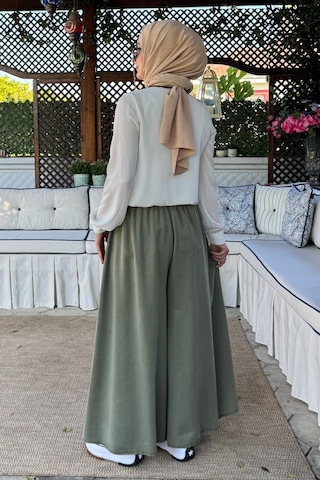 Rabia Şamlı Vera Etekli Pantolon Yeşil Normal