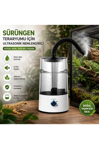 Sürüngen Teraryumu Nemlendirici Sis Makinesi - Ultrasonik Otomatik Buhar Üretici Bukalemun, İguana