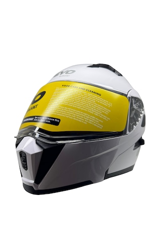 Kask Evo Marka Vizörlü Çeneden Açılır Açık Beyaz