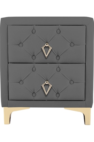 Ruby 2 Çekmeceli Komodin-gold Model Kapitoneli Yatak Odası Iki Çekmeceli Komodin&şifonyer Modelleri Gri