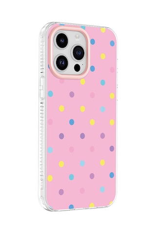 Maks Technology Apple iPhone Uyumlu 14 Pro Max Kılıf Airbag Tasarımlı Mkst Potik Sert Pc Kapak - Pembe