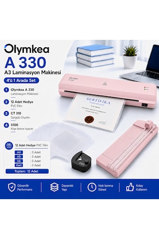 A330s A3 Laminasyon Makinesi 4in1set Ve Hediye 12 Adet Pvc Film