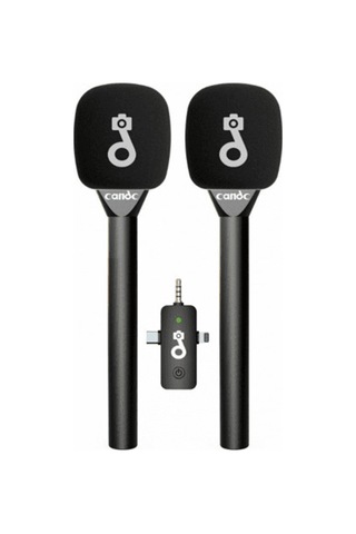 Çift Mikrofonlu Profosyonel Kablosuz Yüksek Kaliteli Ses Kaydı Röportaj Mikrofonu