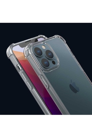 Apple Uyumlu iPhone 13 Pro Max Kılıf Zore Nitro Anti Shock Silikon Renksiz