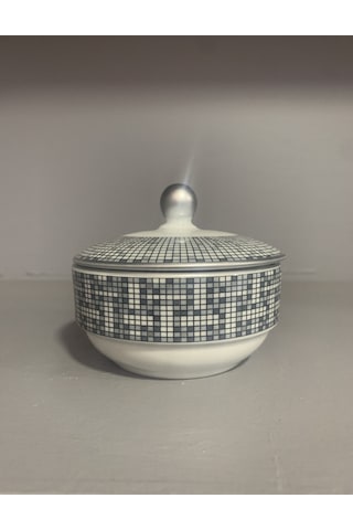 Fermato Porselen Kapaklı Şekerlik Honey Gri Serisi Çok Renkli