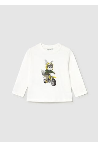Mayoral Uzun Kollu Erkek Bebek T-shirt 2065 Krem
