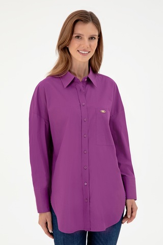 U.S. Polo Assn. Kadın Menekşe Uzun Kollu Tunik Gömlek 50297115-VR037