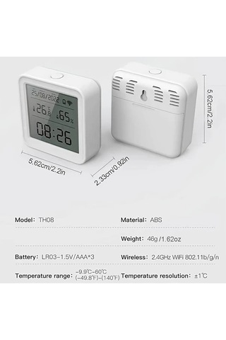 Motion003 24 Saatlik Tuya Akıllı Wifi Sıcaklık Nem Dedektörü Higrometre Sensörü Alexa Google Home Uyumlu