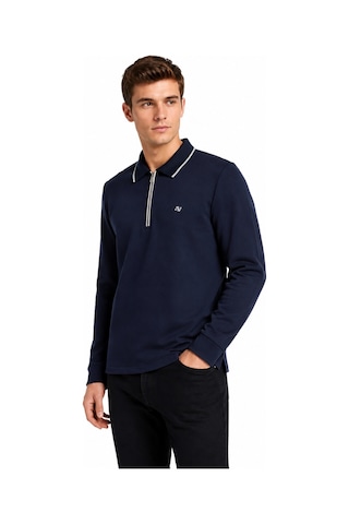 Advante Erkek Mevsimlik Spor Polo Yaka Fermuarlı Sweatshırt Bgl-st05468 Lacivert