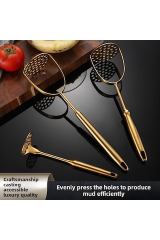 Hombey 304 Paslanmaz Çelik Multifonksiyon Mutfak Aleti: Patates, Sarımsak, Muz Ezici Ve Kırıcı - Gömlek Renkli Standart Model