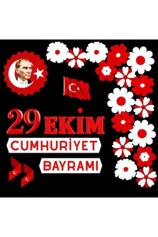 29 Ekim Cumhuriyet Bayramı Pano Süsü