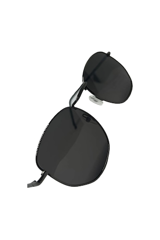 Thentech Oval Siyah Cam Unisex Polarize Kadın Ve Erkek Güneş Gözlüğü Mo14 Siyah