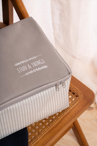 Ocean Home Textile Orta Boy Gri Çizgili Stuff & Things Hurç 52 x 28 x 21 cm